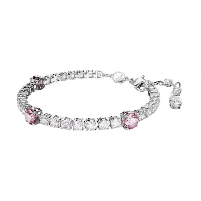 Swarovski Matrix Mixed Cuts Tennis Bracelet, Pink and