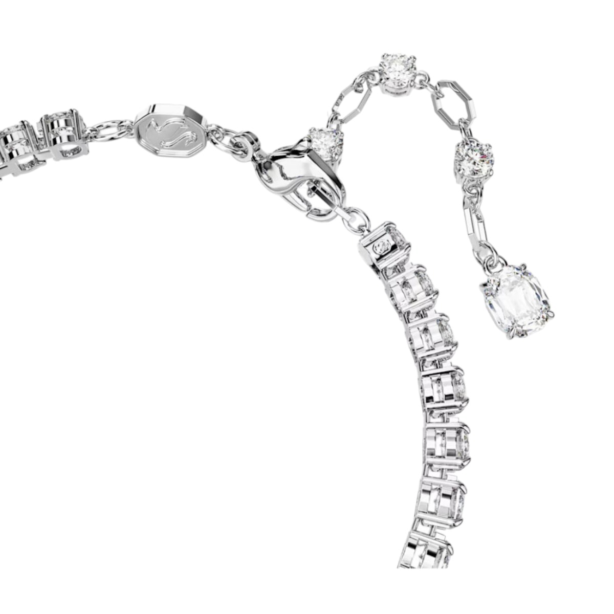 Swarovski Matrix Mixed Cuts Tennis Bracelet, Pink and Rhodium Plated