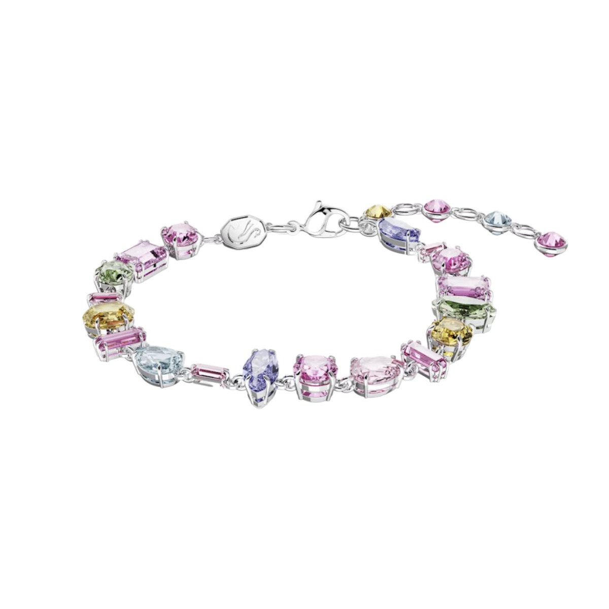 Swarovski Gema Mixed Cuts Bracelet, Multicolored and Rhodium Plated