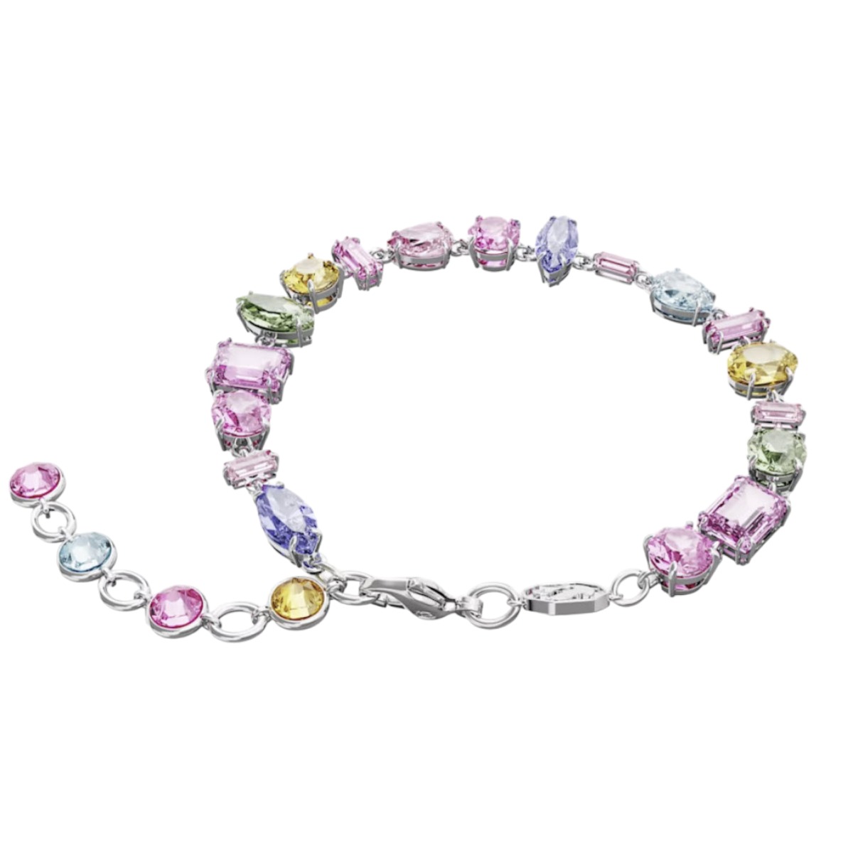 Swarovski Gema Mixed Cuts Bracelet, Multicolored and Rhodium Plated
