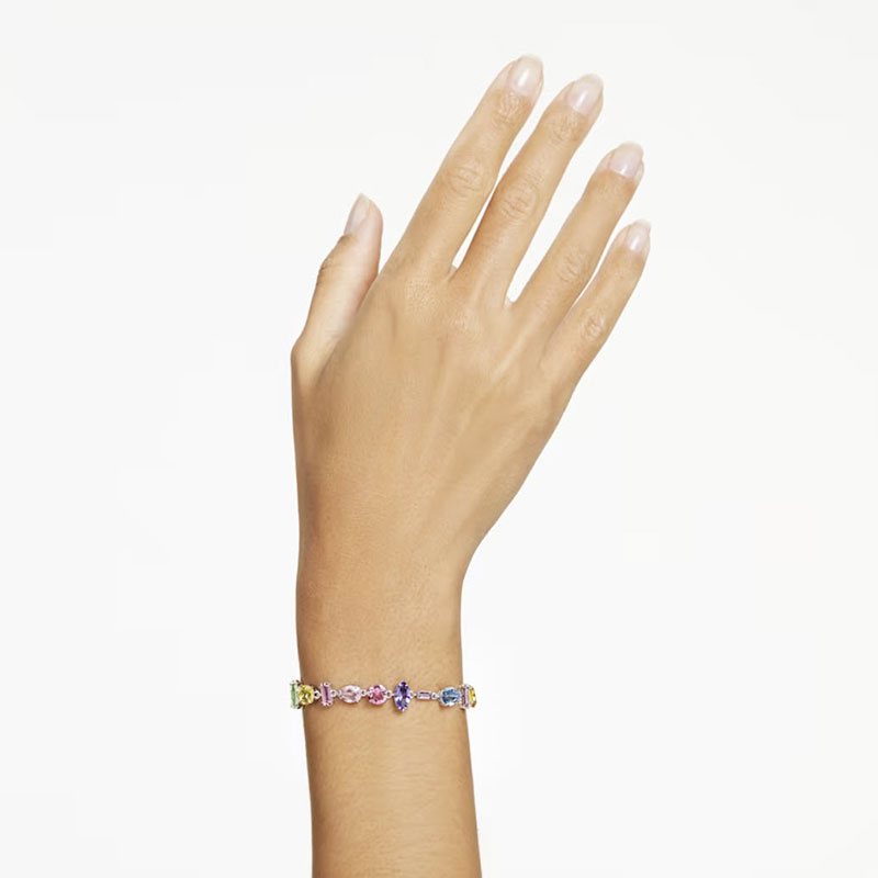 Swarovski Gema Mixed Cuts Bracelet, Multicolored and Rhodium Plated