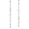 Swarovski Gema Asymmetrical Mixed Cuts Extra Long Drop Earrings, Multicolored and Rhodium Plated