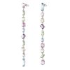 Swarovski Gema Asymmetrical Mixed Cuts Extra Long Drop Earrings, Multicolored and Rhodium Plated
