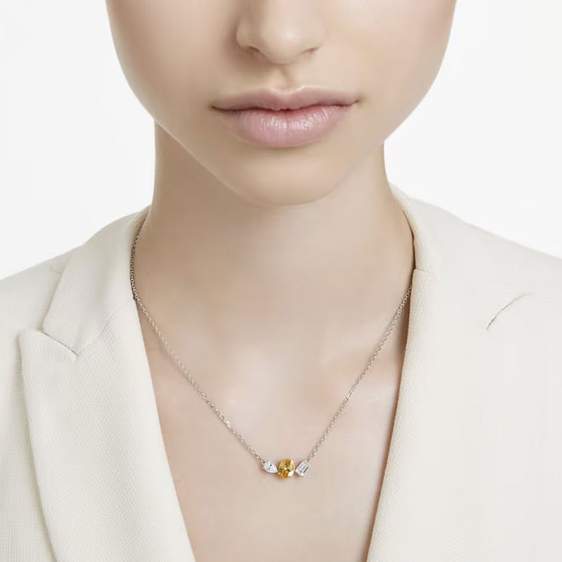 Swarovski Mesmera Mixed Cuts Pendant, Yellow and Mixed Metal Finish