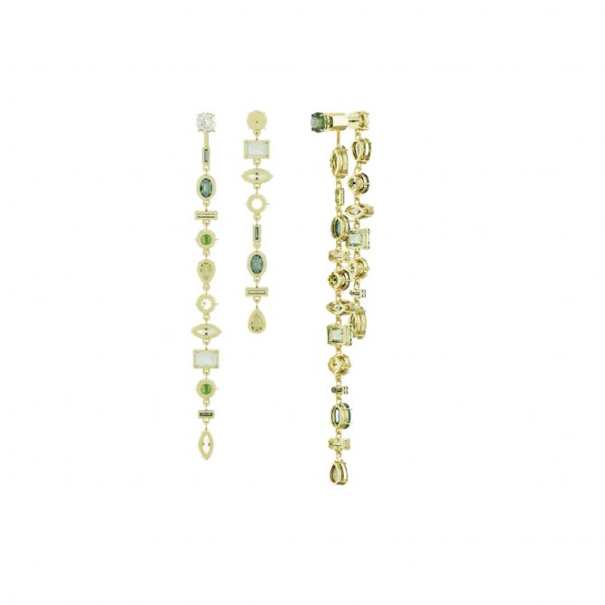 Natm Swarovski Gema Mixed Cut Short Multi Strand Necklace Silver