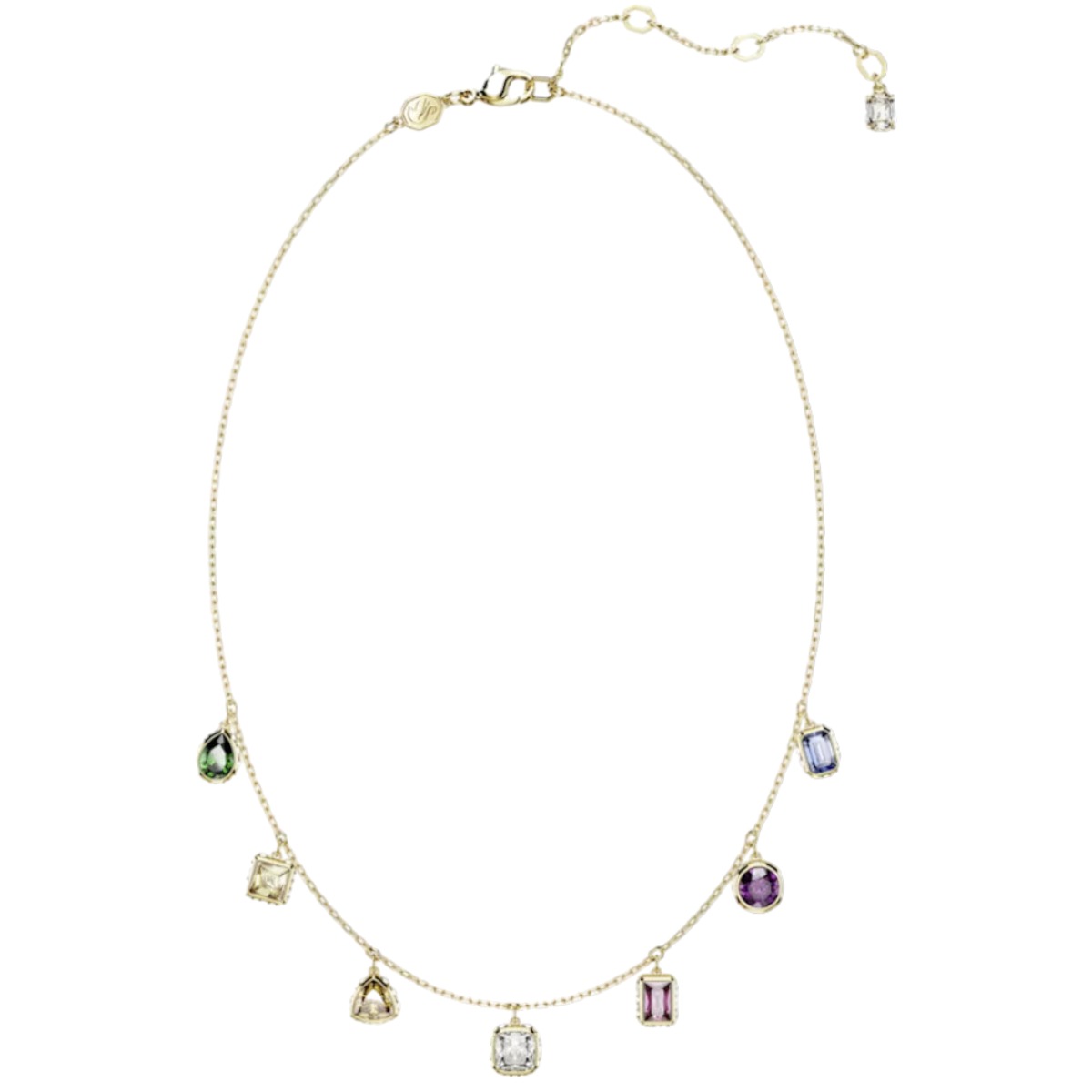 Swarovski Stilla Mixed Cuts Necklace, Multicolored and Gold Tone Plated