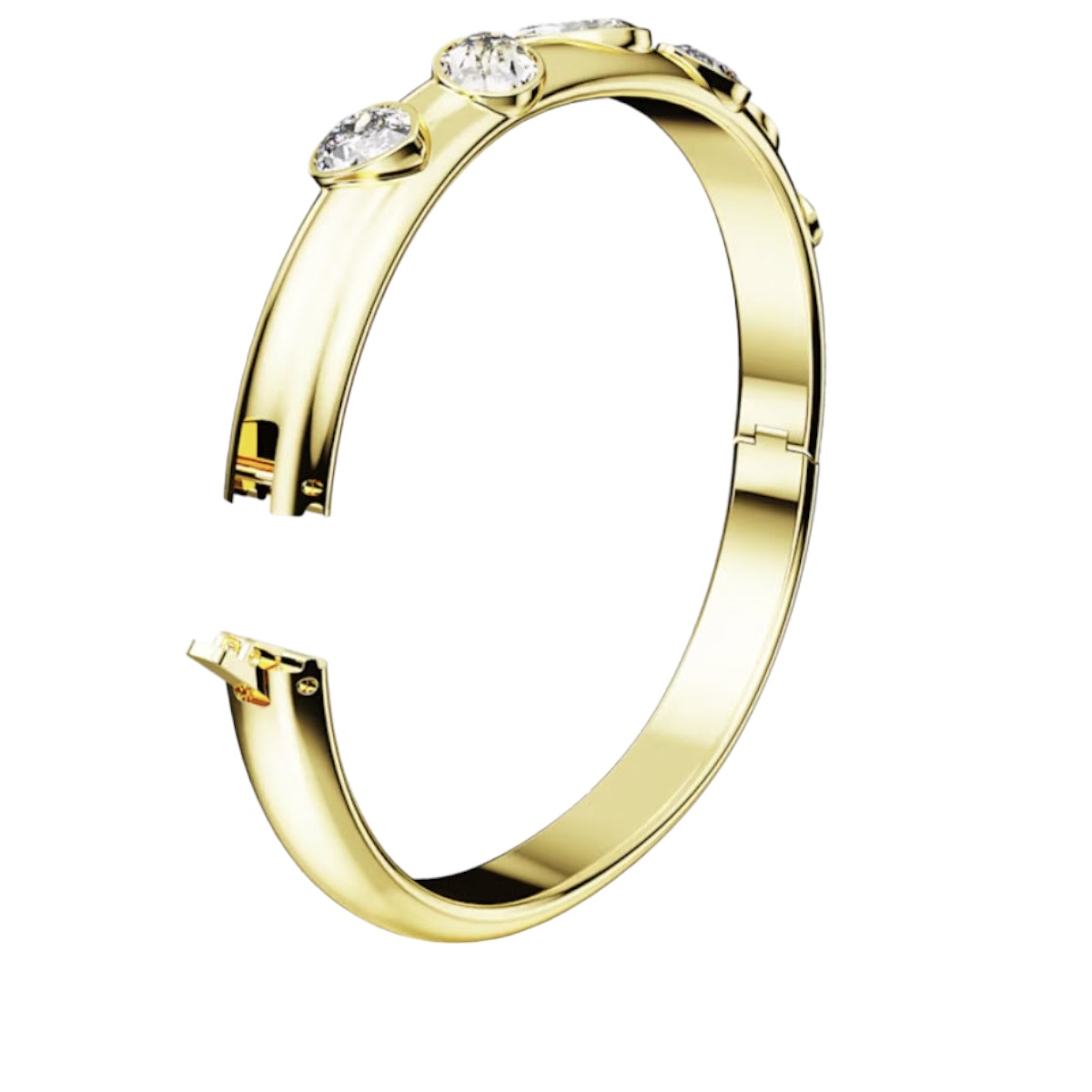 Swarovski Dextera Mixed Cuts White and Gold Tone Plated Bangle, Medium