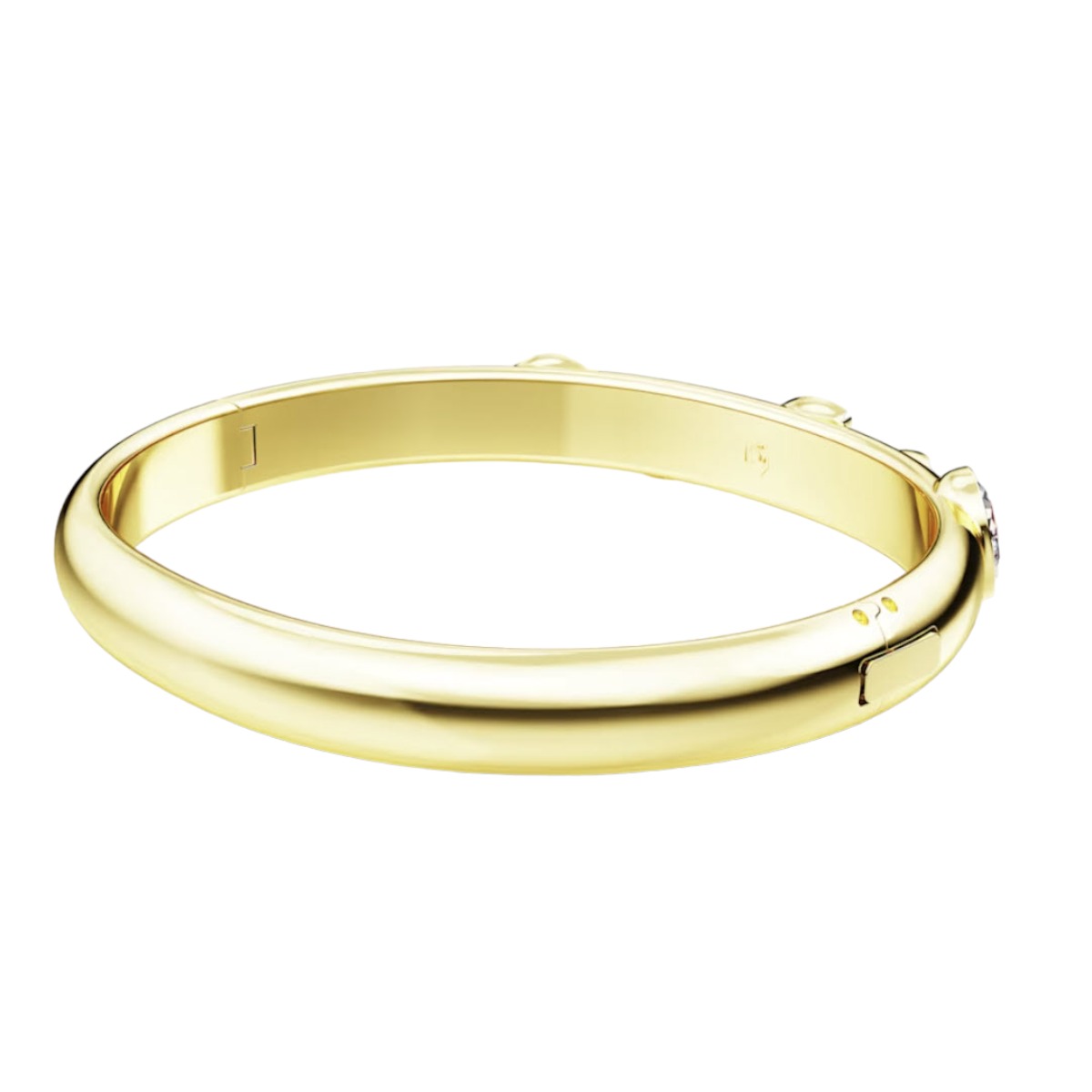 Swarovski Dextera Mixed Cuts White and Gold Tone Plated Bangle, Medium