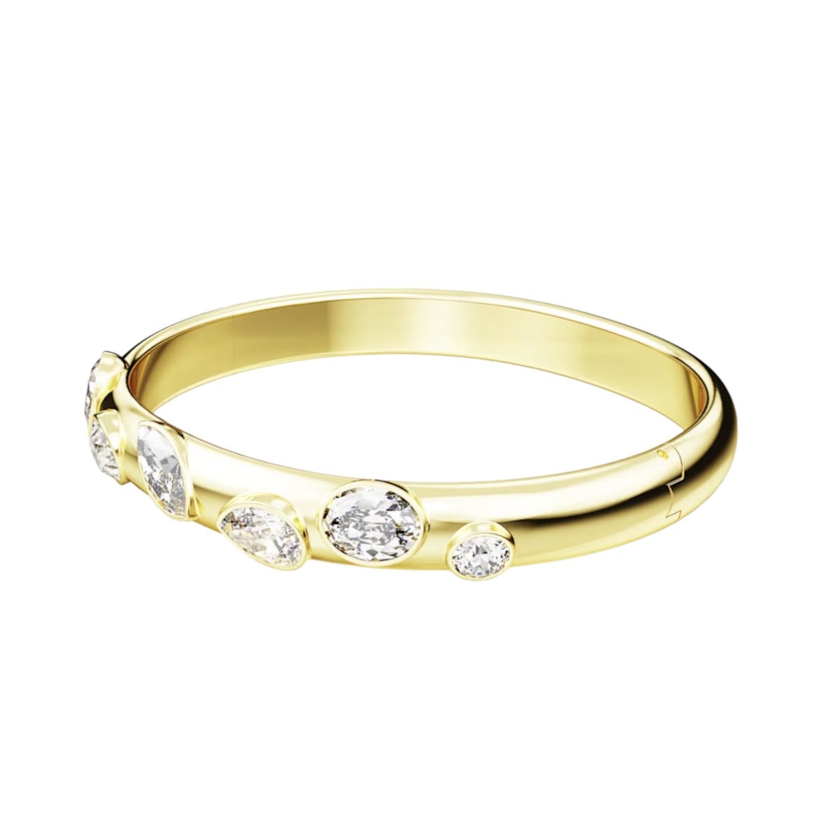 Swarovski Dextera Mixed Cuts White and Gold Tone Plated Bangle, Large