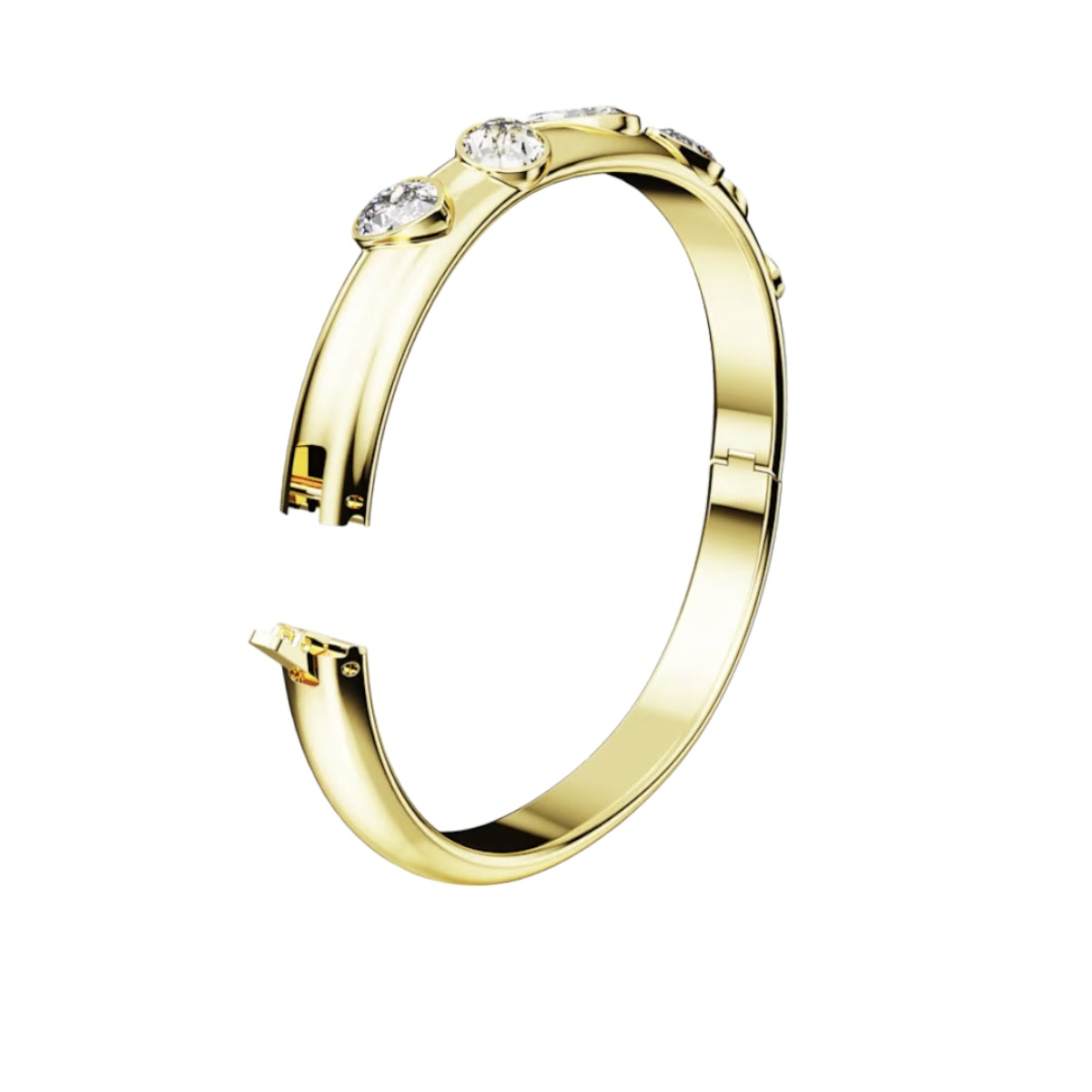 Swarovski Dextera Mixed Cuts White and Gold Tone Plated Bangle, Large