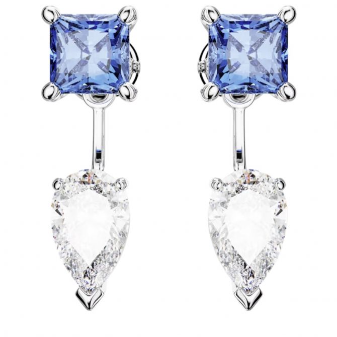 Swarovski Mesmera Mixed Cuts Detachable Earring Jackets, Blue and Rhodium Plated