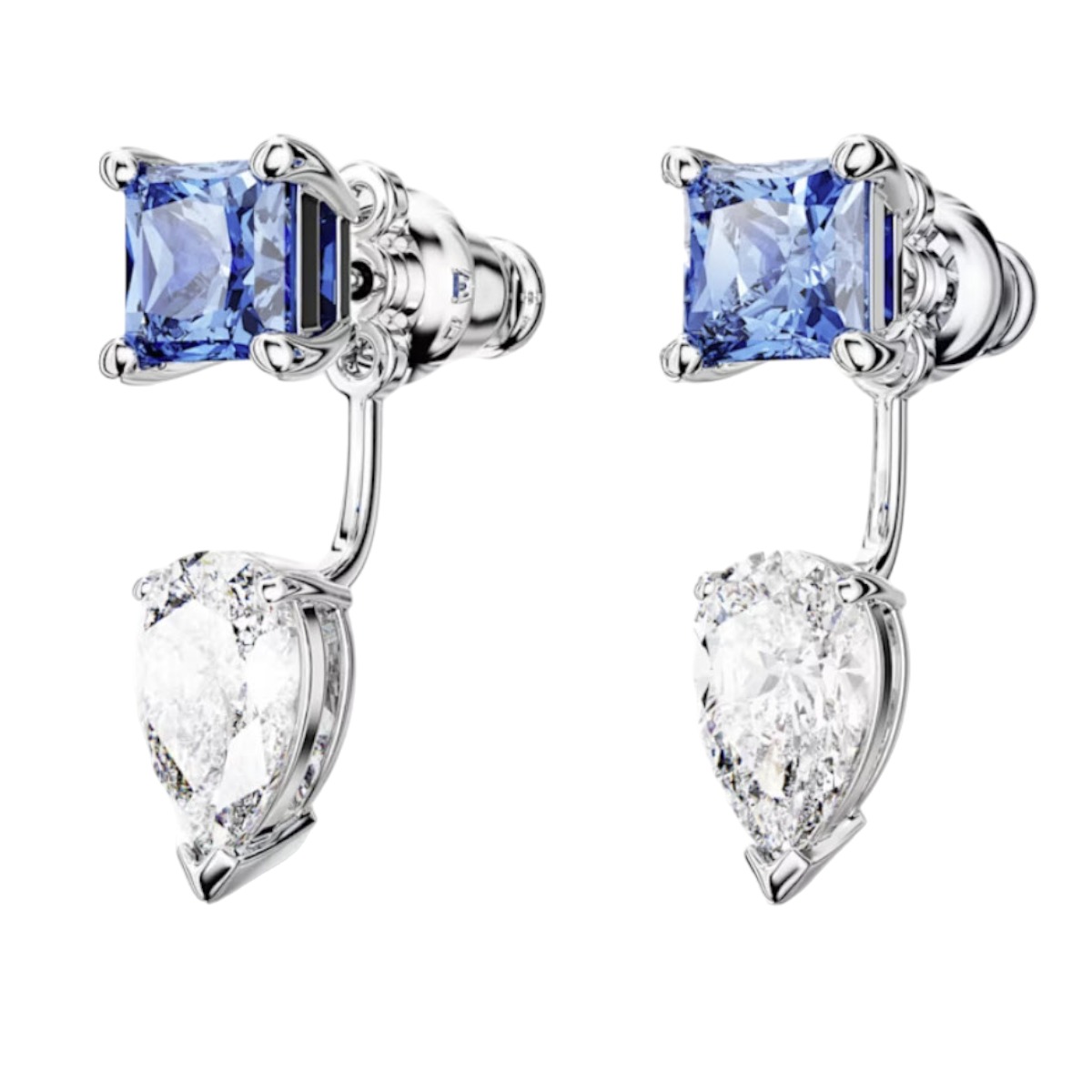 Swarovski Mesmera Mixed Cuts Detachable Earring Jackets, Blue and Rhodium Plated