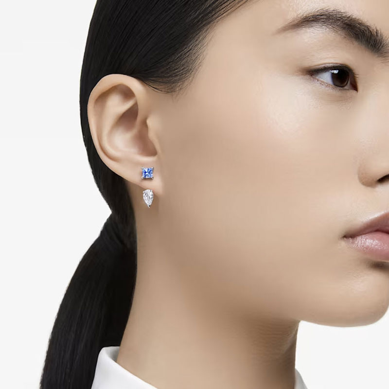 Swarovski Mesmera Mixed Cuts Detachable Earring Jackets, Blue and Rhodium Plated