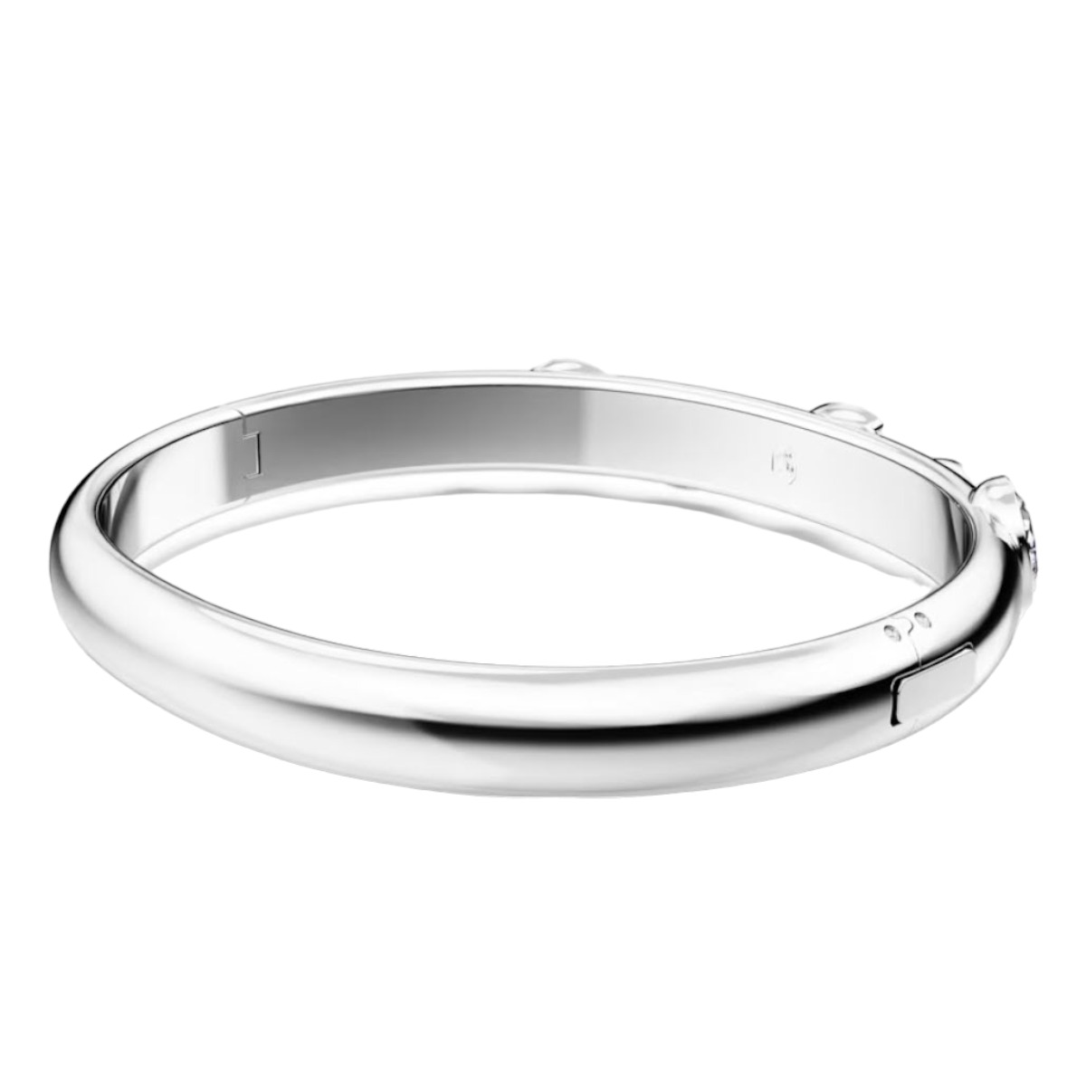 Swarovski Dextera Mixed Cuts White and Rhodium Plated Bangle, Medium
