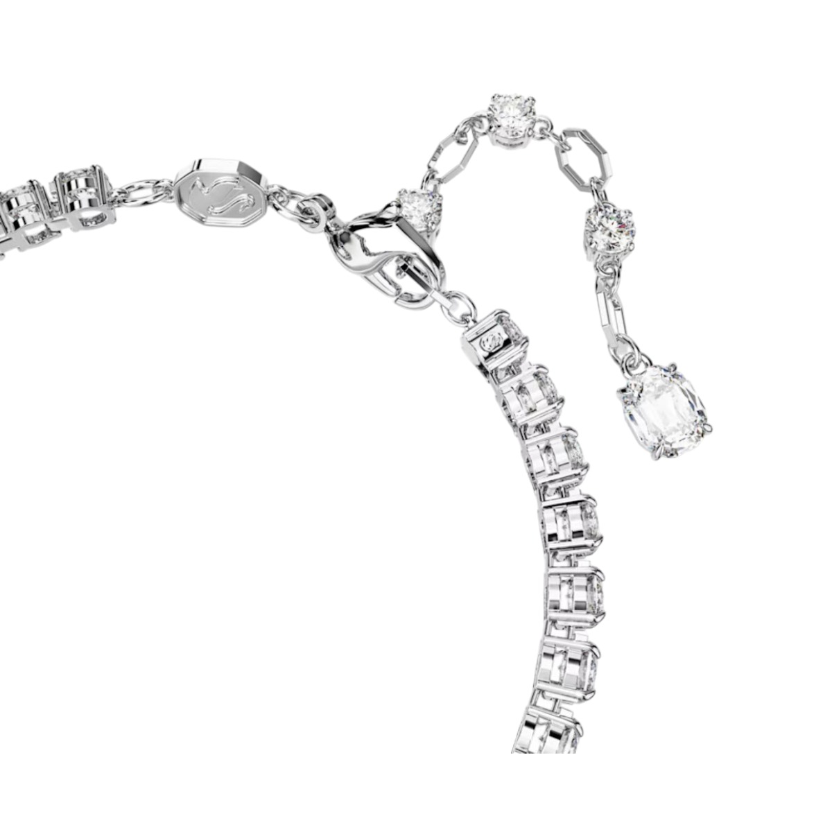 Swarovski Matrix Mixed Cuts Tennis Bracelet, Blue and Rhodium Plated