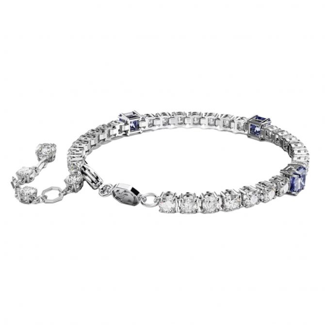 petite prince　スワロフスキー Matrix Tennis M Matrix Tennis bracelet, Mixed cuts, Green, Rhodium plated