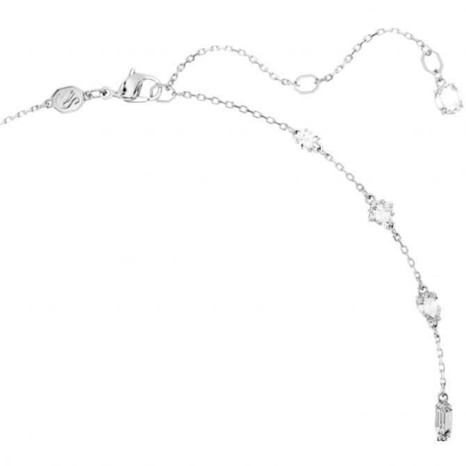 Swarovski Mesmera Scattered Mixed Cuts Necklace, White and Rhodium