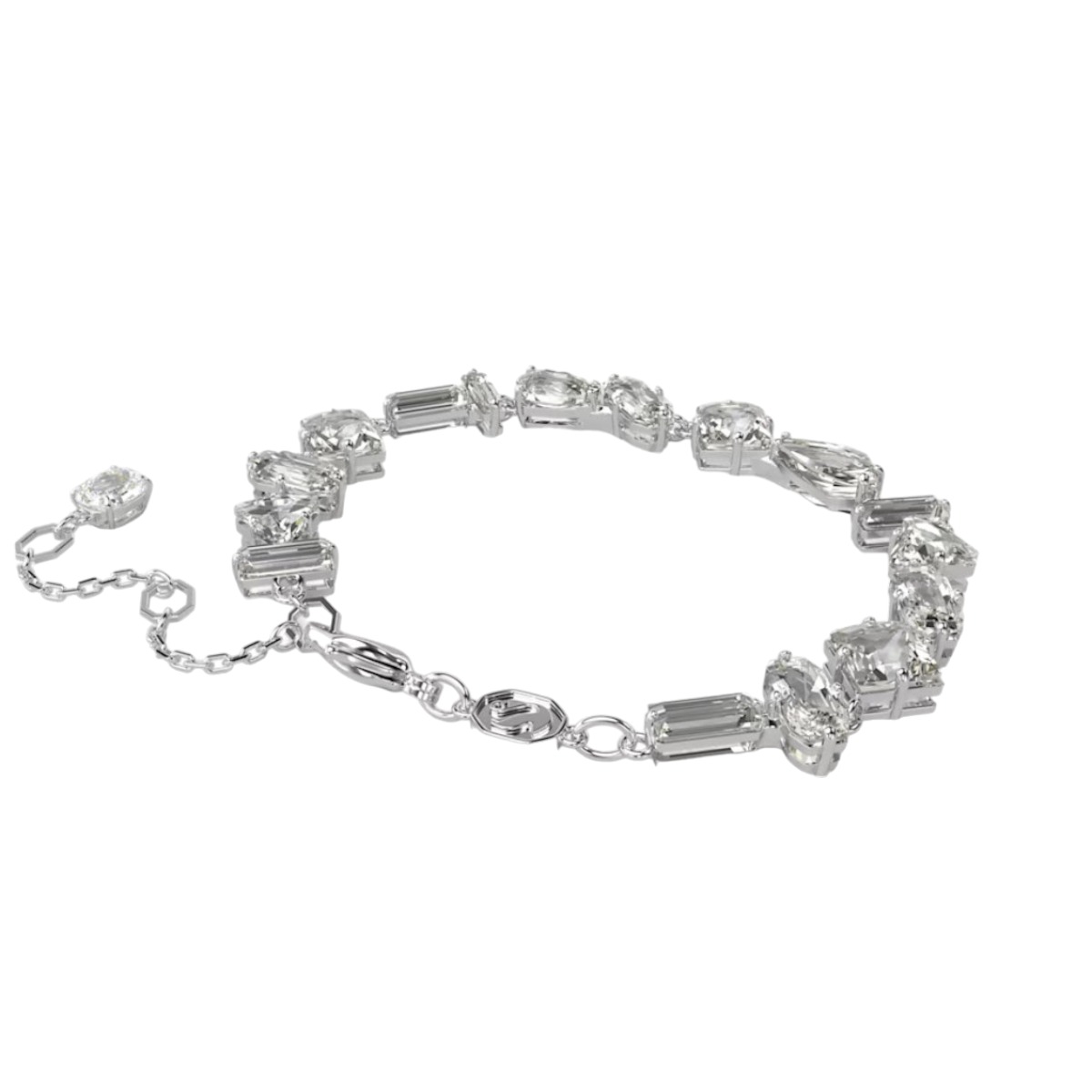 Swarovski Mesmera Mixed Cuts Bracelet, White and Rhodium plated