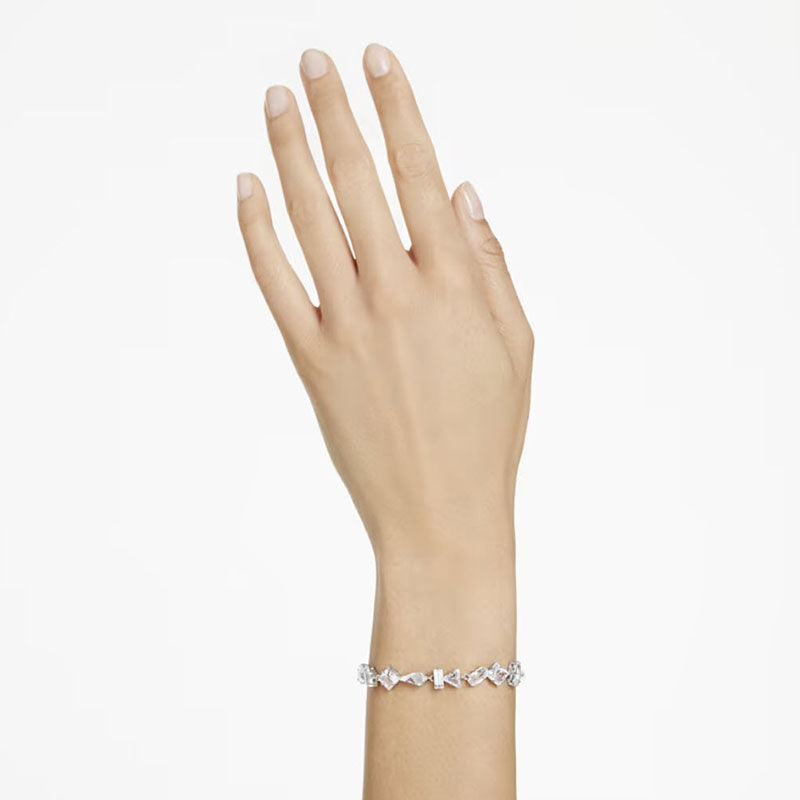 Swarovski Mesmera Mixed Cuts Bracelet, White and Rhodium plated