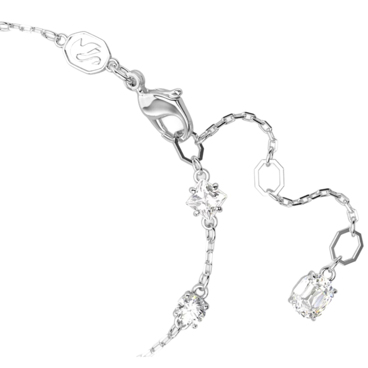 Swarovski Mesmera Scattered Mixed Cuts Bracelet, White and Rhodium Plated