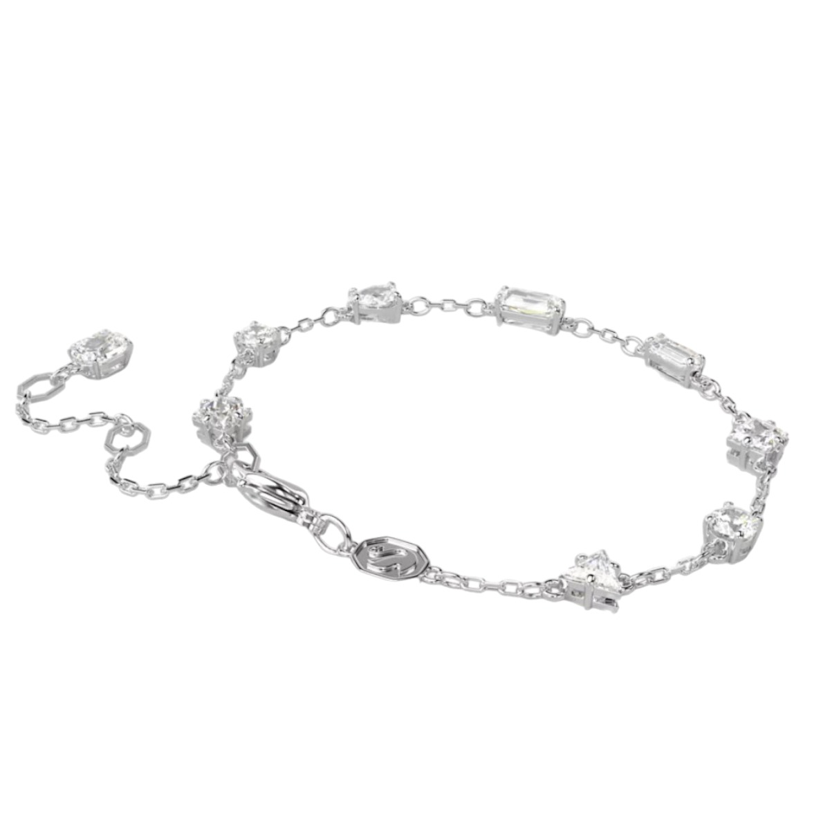 Swarovski Mesmera Scattered Mixed Cuts Bracelet, White and Rhodium Plated