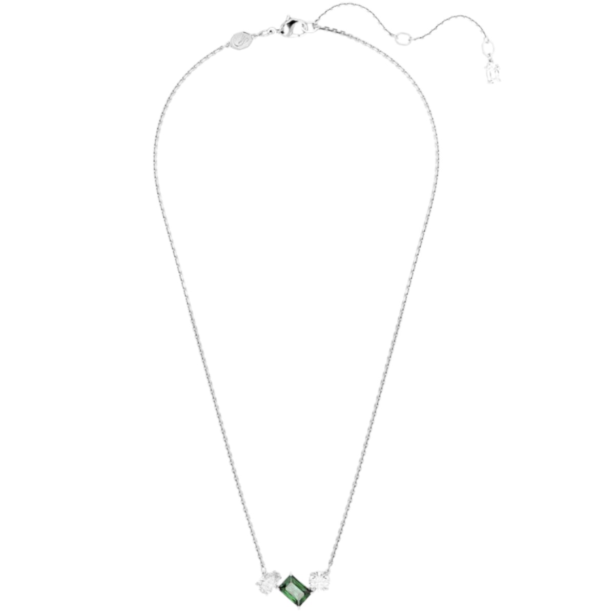 Swarovski Mesmera Mixed Cuts Pendant, Green and Rhodium Plated