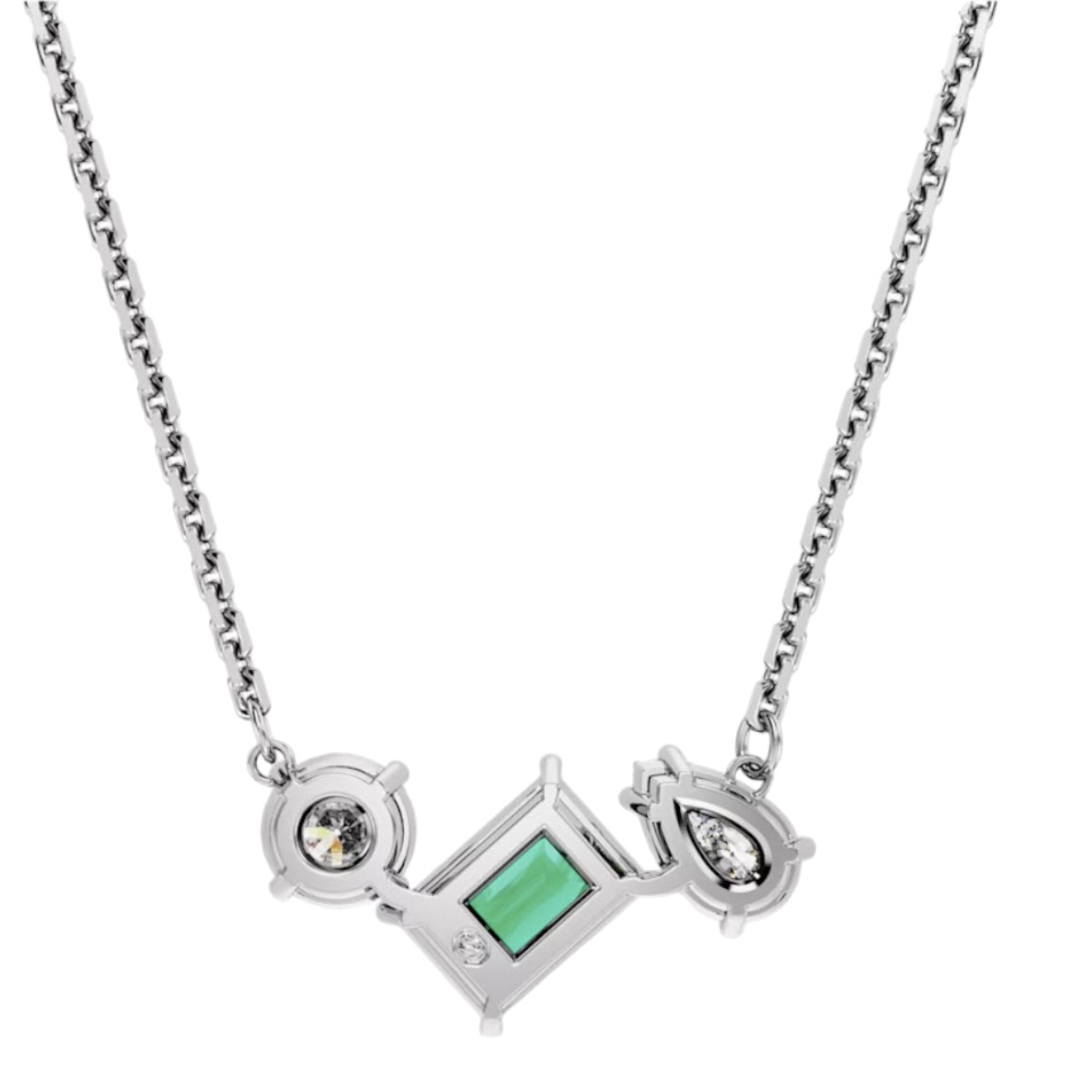 Swarovski Mesmera Mixed Cuts Pendant, Green and Rhodium Plated