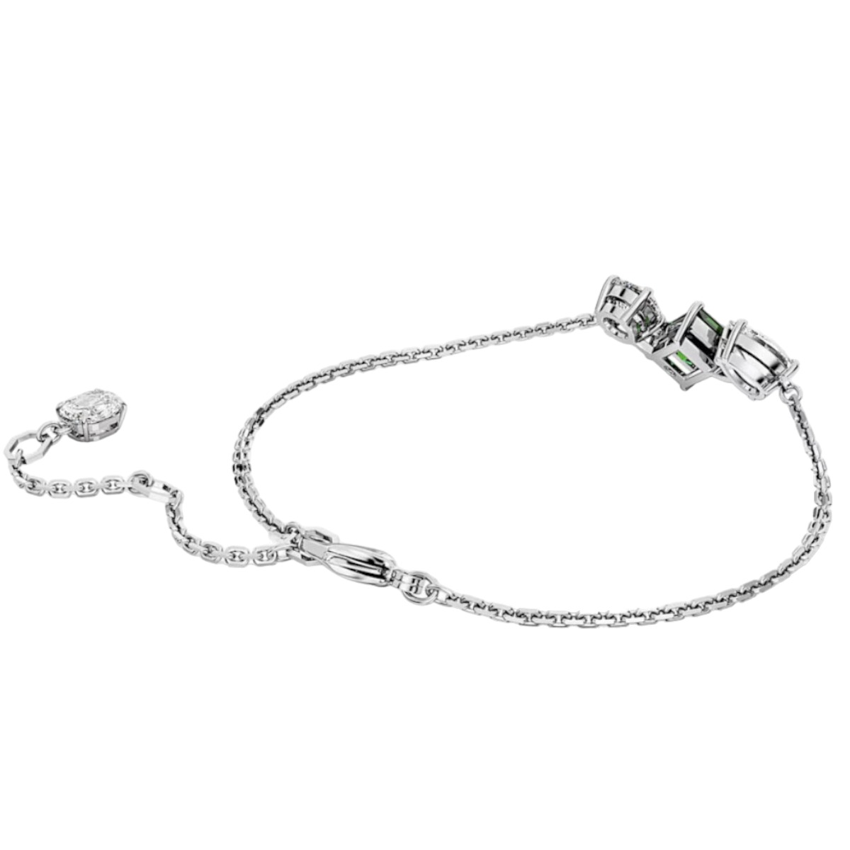 Swarovski Mesmera Mixed Cuts Bracelet, Green and Rhodium Plated