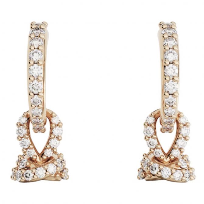 Swarovski Originally Drop Earrings, White and Rose Gold Tone Plated