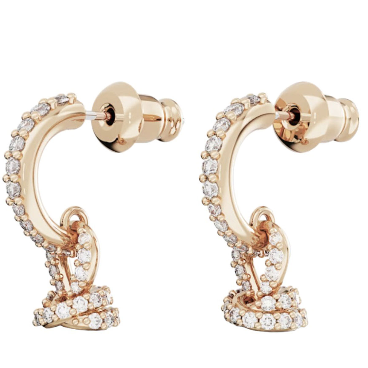 Swarovski Originally Drop Earrings, White and Rose Gold Tone Plated