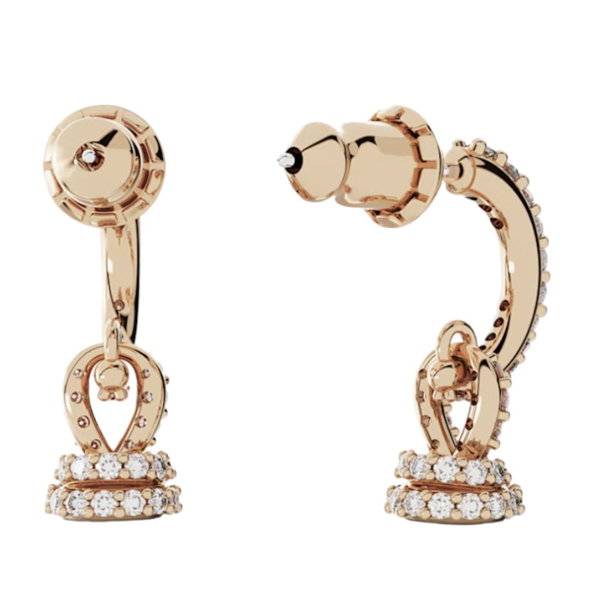 Swarovski Originally Drop Earrings, White and Rose Gold Tone Plated