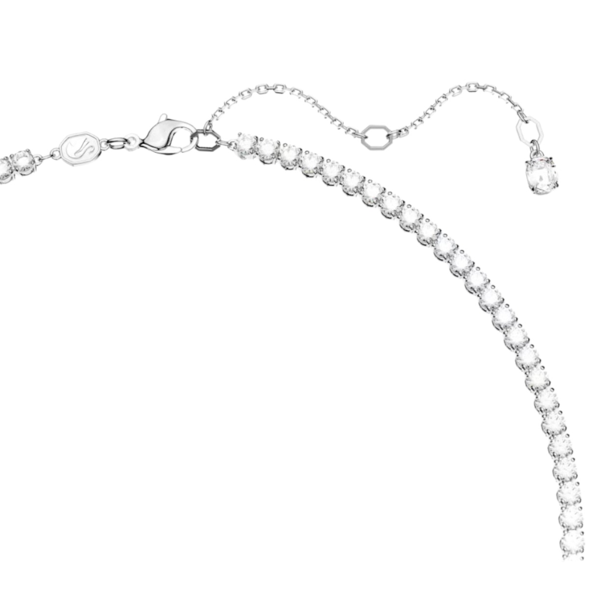 Swarovski Matrix Mixed Cuts Tennis Necklace, Pink and Rhodium Plated