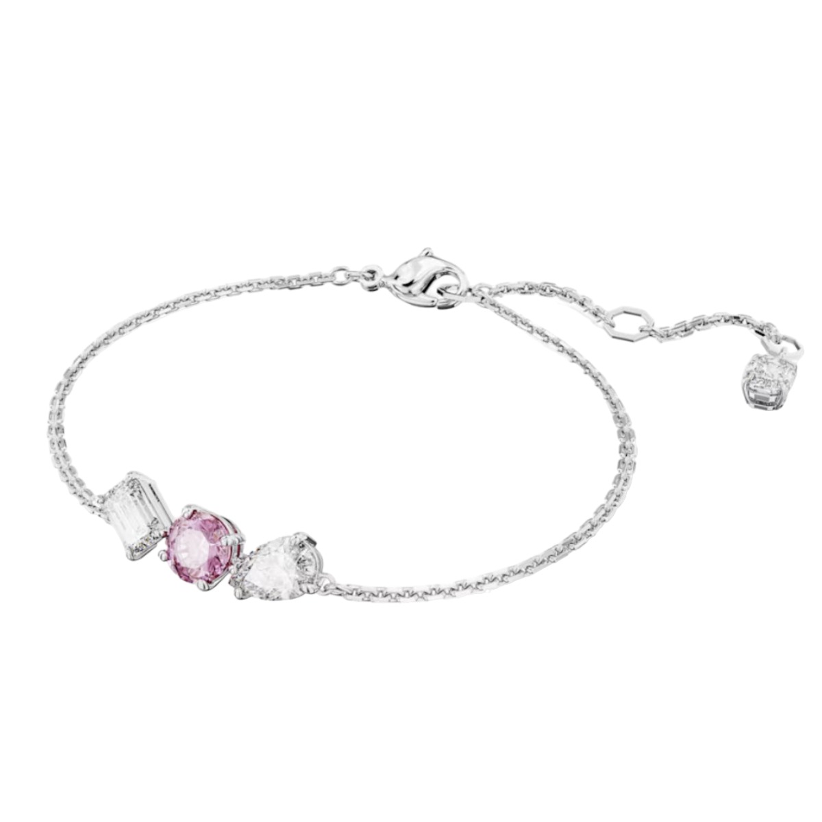 Swarovski Mesmera Mixed Cuts Bracelet, Pink and Rhodium Plated