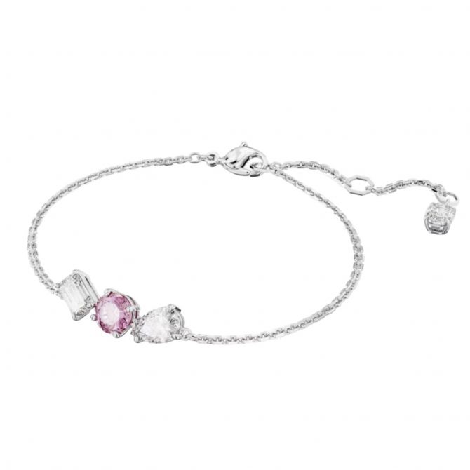 Swarovski Mesmera Mixed Cuts Bracelet, Pink and Rhodium