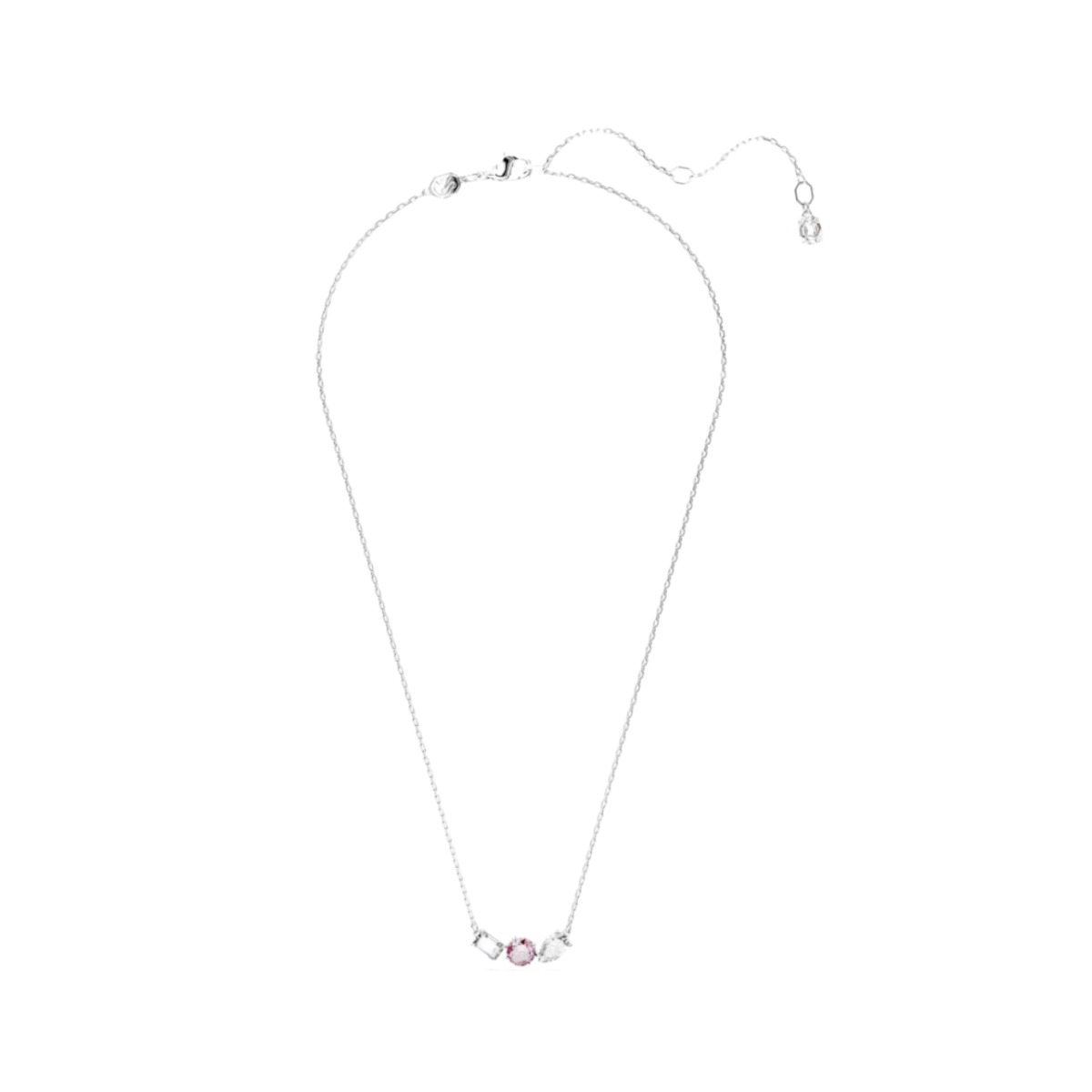 Swarovski Mesmera Mixed Cuts Pendant Necklace, Pink and Rhodium Plated