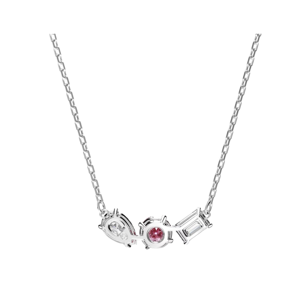 Swarovski Mesmera Mixed Cuts Pendant Necklace, Pink and Rhodium Plated