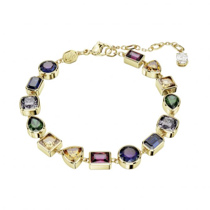 Swarovski Stilla Mixed Cuts Bracelet, Multicolored and Gold Tone Plated