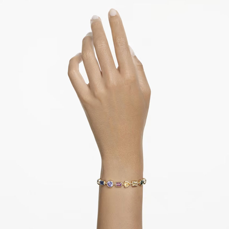 Swarovski Stilla Mixed Cuts Bracelet, Multicolored and Gold Tone Plated