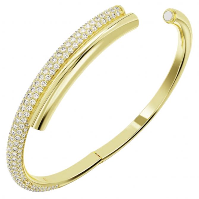Swarovski Dextera Magnetic Closure White and Gold Tone