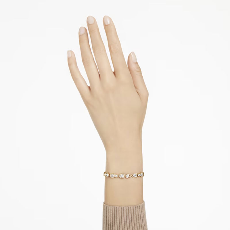 Swarovski Dextera Mixed Cuts Bracelet, White and Gold Tone Plated