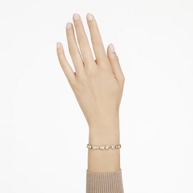 Swarovski Dextera Magnetic Closure White and Gold Tone