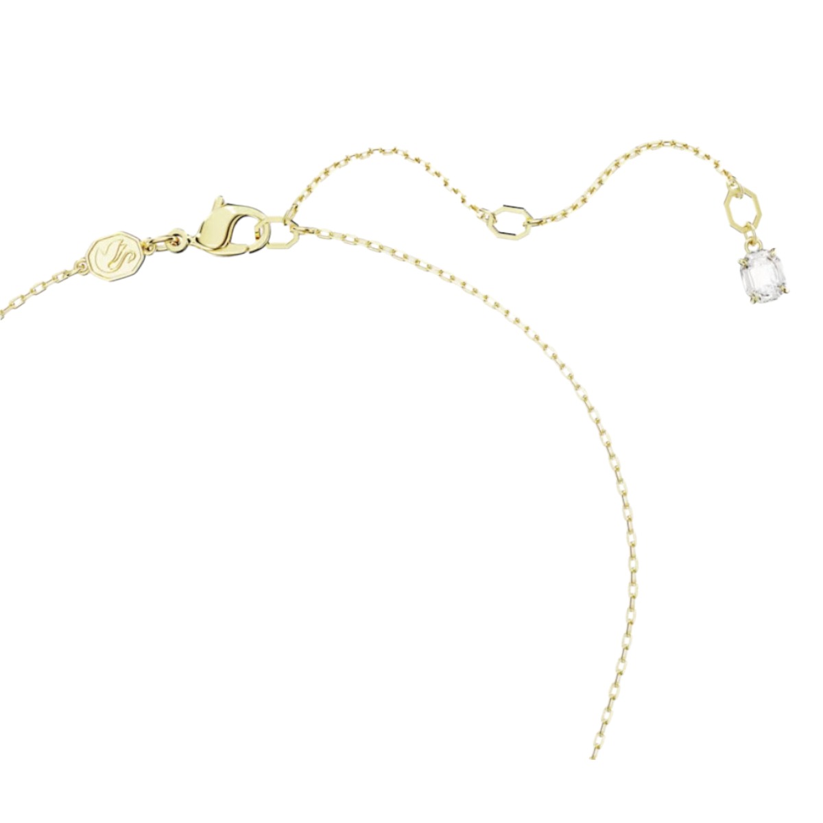 Swarovski Dextera Interlocking Loop Pendant, White and Gold Tone Plated
