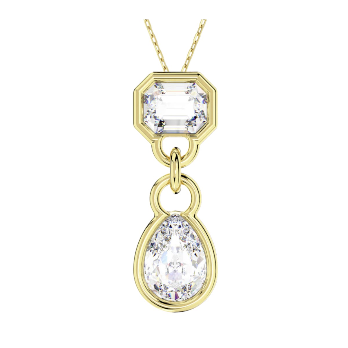 【SWAROVSKI】Dextera ペンダント mix cut Swarovski Dextera Mixed Cuts Pendant, White and Gold Tone