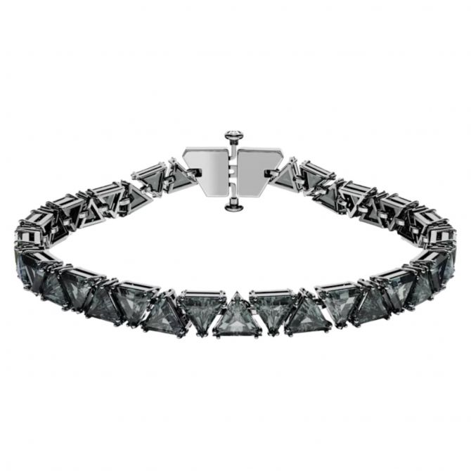Swarovski Matrix Triangle Cut Bracelet, Black and Ruthenium Plated