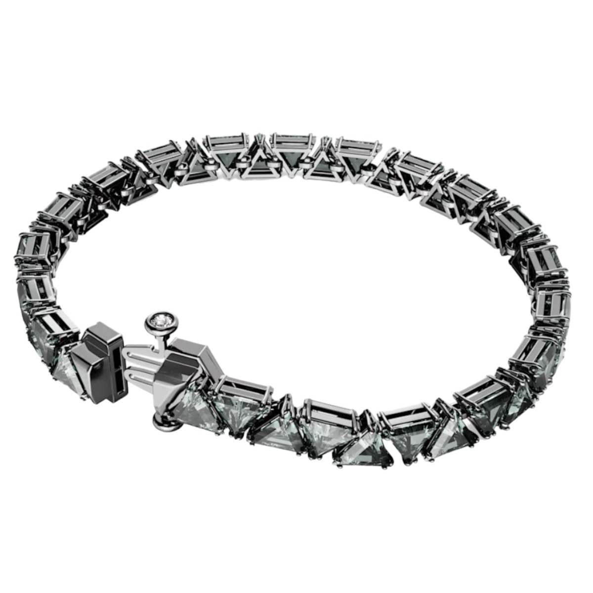Swarovski Matrix Triangle Cut Bracelet, Black and Ruthenium Plated