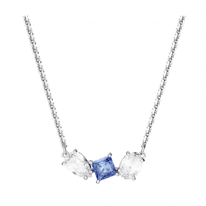 Swarovski Mesmera Mixed Cuts Pendant, Blue and Rhodium Plated