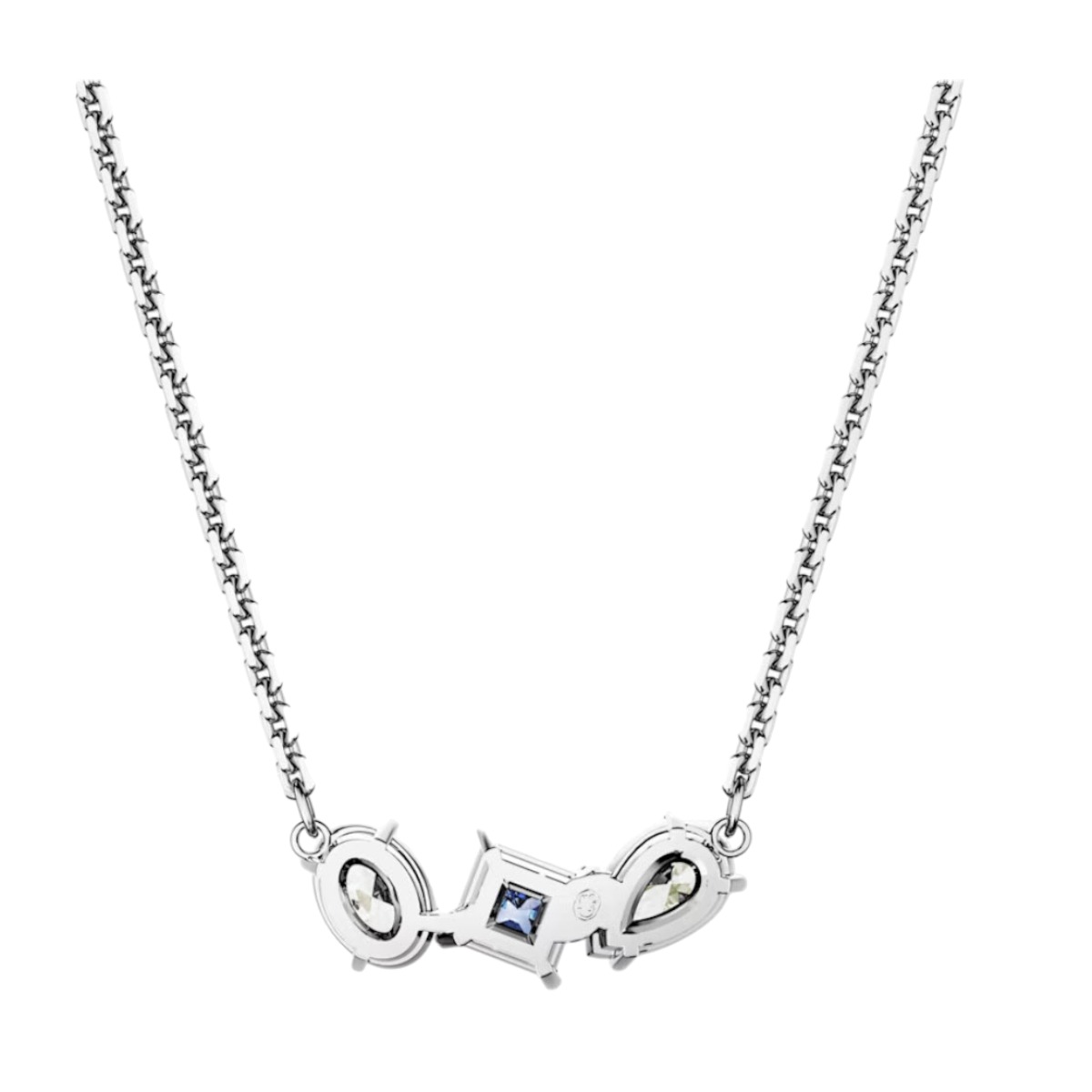 Swarovski Mesmera Mixed Cuts Pendant, Blue and Rhodium Plated