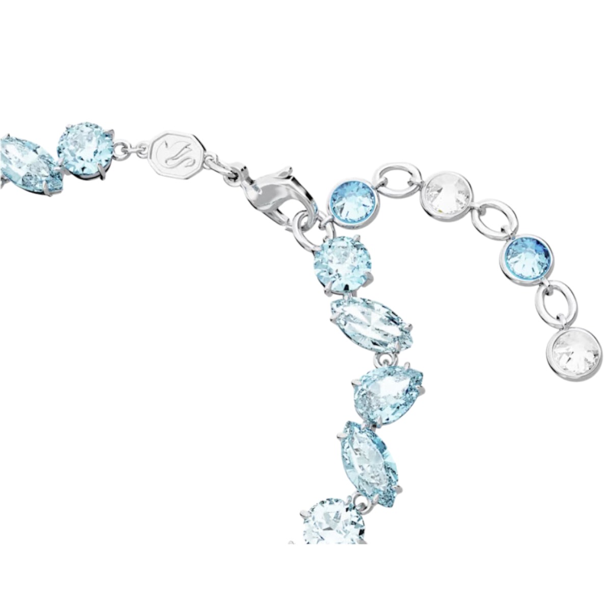 Swarovski Gema Mixed Cuts Bracelet, Blue and Rhodium Plated