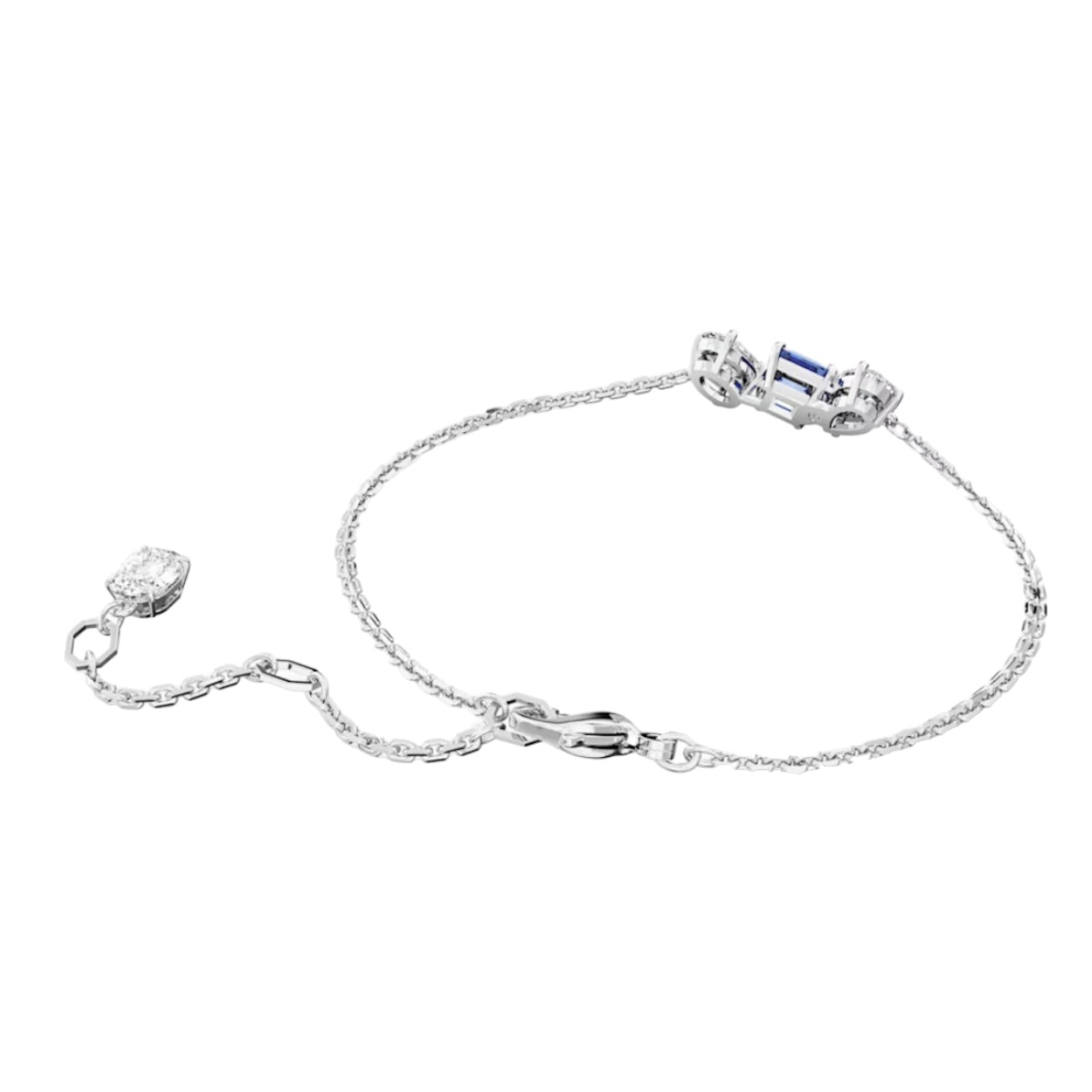 Swarovski Mesmera Mixed Cuts Bracelet, Blue and Rhodium Plated