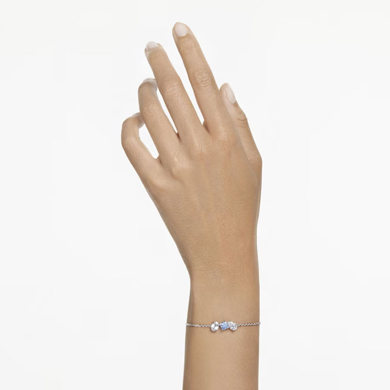 Swarovski Mesmera Mixed Cuts Bracelet, Blue and Rhodium Plated